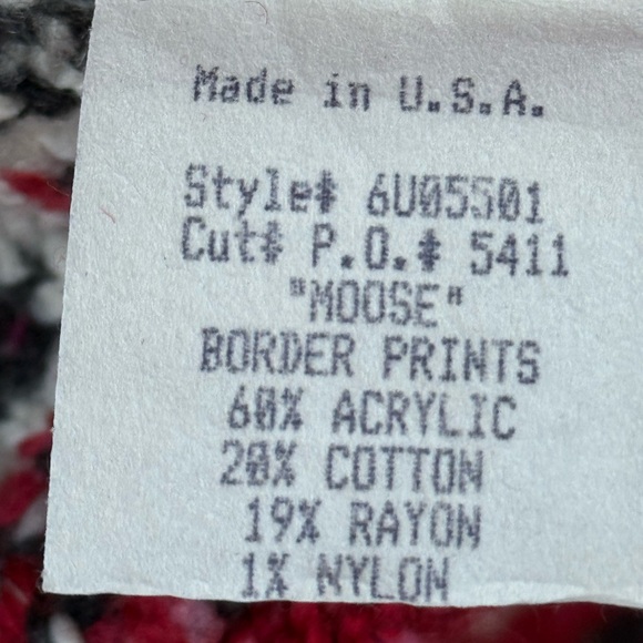 Vintage True Grit Alpine Moose Sweater Fair Isle Christmas Red XL Phoebe Buffay - Picture 9 of 13